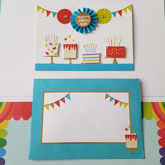 2 pcs C R Gibson Luxury Card Happy Birthday (1 Card with envelopel - Picture 12 of 16